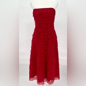 BCBGMaxAzria Stunning Red Strapless Dress